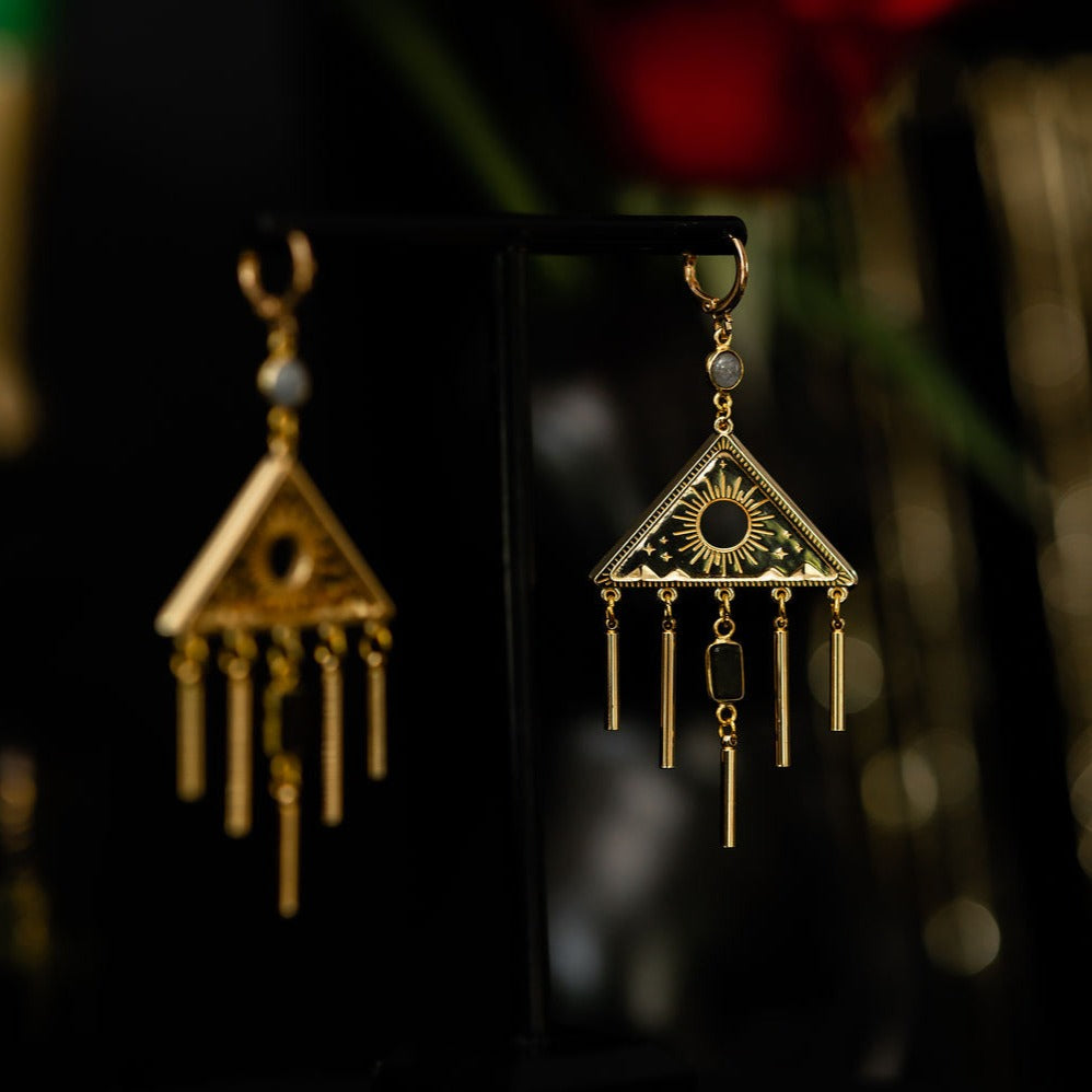 Giza Earrings with Natural Gemstones